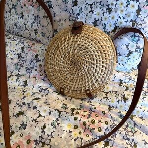 Brown and Tan Woven Women's Bag